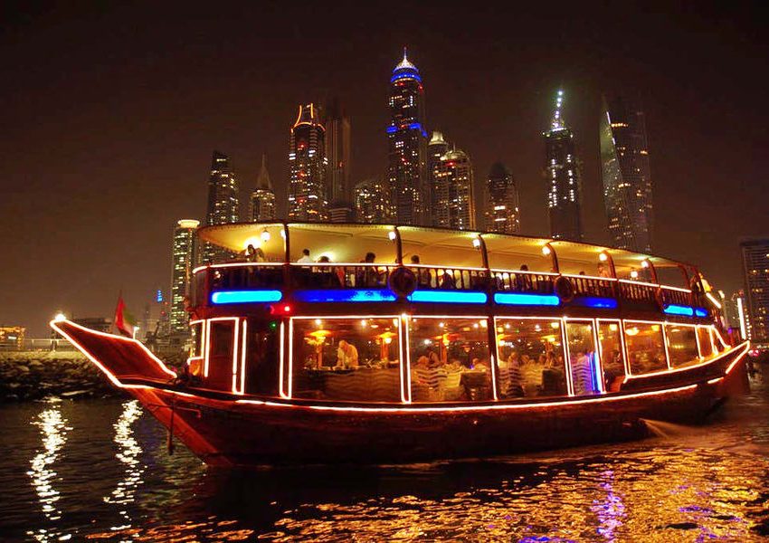 Dubai Creek on a Dhow Cruise Dinner